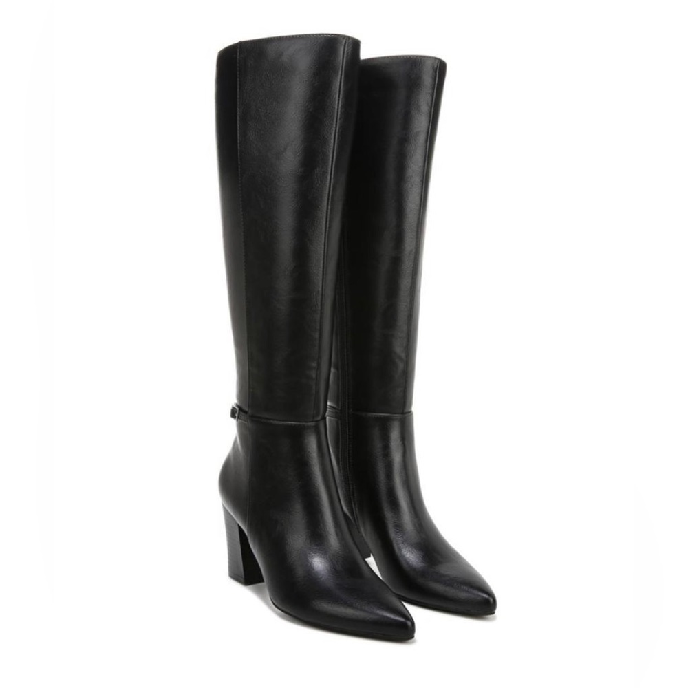 NIB LifeStride Stratford Wide Calf Knee High Faux Leather Boots in Black